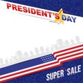 Happy Presidents Day of USA. Template banner design element with text and US flag