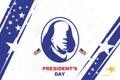 Happy Presidents Day of USA. Template design element with portrait of the president and USA flag Royalty Free Stock Photo