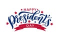 Happy Presidents day. Vector illustration. Hand drawn text lettering