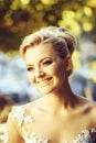 Happy pretty girl with beautiful makeup and blond hair Royalty Free Stock Photo