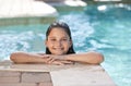 Happy Pretty Girl Child Smiling In Swimming Pool Royalty Free Stock Photo