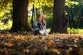 Happy Pretty Woman With German Boxer Royalty Free Stock Photo