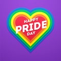 Happy Pride Day concept with heart shape for LGBTQ.