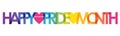 HAPPY PRIDE MONTH rainbow typography banner Royalty Free Stock Photo