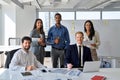 Happy professional diverse team business people in office meeting room. Portrait Royalty Free Stock Photo