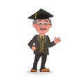 Happy professor cartoon illustration with a white background Royalty Free Stock Photo