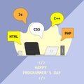 Happy Programmer`s Day template background. vector illustration for web and printing isolated