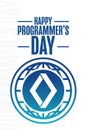 Happy Programmers Day. Holiday concept. Template for background, banner, card, poster with text inscription. Vector