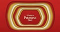 Happy Promise Day Abstract Hexagonal Tunnel Background with Red and Gold Layers Royalty Free Stock Photo