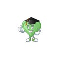 Happy and proud of green love wearing a black Graduation hat Royalty Free Stock Photo