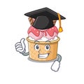 Happy and proud of ice cream sundae wearing a black Graduation hat