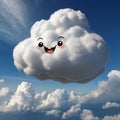 Happy puffy cloud on sky Royalty Free Stock Photo