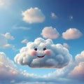 Happy puffy cloud on sky Royalty Free Stock Photo