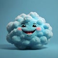 Happy puffy cyan cloud Royalty Free Stock Photo