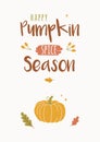 Happy pumpkin spice season design template Royalty Free Stock Photo