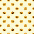 Happy pumpkins simple repeat pattern background for Halloween Royalty Free Stock Photo