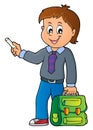 Happy pupil boy theme image 7 Royalty Free Stock Photo