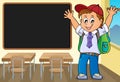 Happy pupil boy theme image 3 Royalty Free Stock Photo