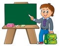 Happy pupil boy theme image 8 Royalty Free Stock Photo