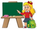 Happy pupil girl theme image 8 Royalty Free Stock Photo