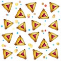 Happy Purim seamless pattern