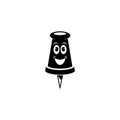 Happy Pushpin Character Vector Illustration for Office and School Use Royalty Free Stock Photo
