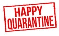 Happy quarantine grunge rubber stamp