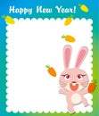 Happy rabbit new year frame