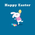 Happy bunny congratulates everyone on the Easter holiday