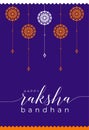 happy raksha bandhan celebration purple card Royalty Free Stock Photo