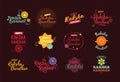 Happy Raksha Bandhan emblems set. Royalty Free Stock Photo