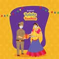 Happy Raksha Bandhan indian festival of brother and sister bond celebration.