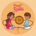 Happy Raksha Bandhan, Rakhi, brother and sister love greeting poster, card, vector Royalty Free Stock Photo