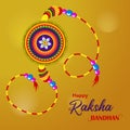 Happy Raksha Bandhan template with Creative Rakhi Illustration. Raksha Bandhan Festival Greeting