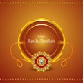 Happy raksha bandhan vector illustration and background with realistic illustration of crystal rakhi
