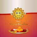 Happy raksha bandhaninvitation greeting card with creative illustration and background