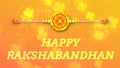 Happy rakshabandhan word on orenge gradient background with blur floating