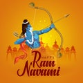 Happy Ram Navami festival of India. Lord Rama with arrow. vector illustration design. covid 19, coronavirus concept Royalty Free Stock Photo