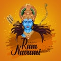 Happy Ram Navami festival of India. Lord Rama with arrow. vector illustration design Royalty Free Stock Photo