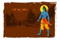 Happy Ram Navami festival of India. Lord Rama with arrow. vector illustration design Royalty Free Stock Photo