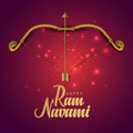 Happy Ram Navami festival of India. Lord Rama bow and arrow. vector illustration design Royalty Free Stock Photo