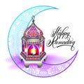 Happy Ramadan design for greeting card