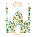 Happy Ramadan icons set