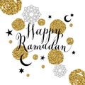 Happy Ramadan illustration with celebration symbol of Ramadan.