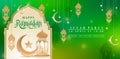 Happy Ramadan kareem, illustration of Islamic symbolist, applicable for banner website, poster corporate, header, landing page
