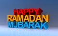 happy ramadan mubarak on blue