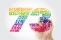 Happy 73rd birthday word cloud collage concept with marker Royalty Free Stock Photo