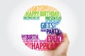 Happy 3rd birthday word cloud collage Royalty Free Stock Photo
