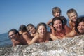 Happy real people relaxing on the beach Royalty Free Stock Photo