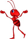 Happy red ant cartoon Royalty Free Stock Photo